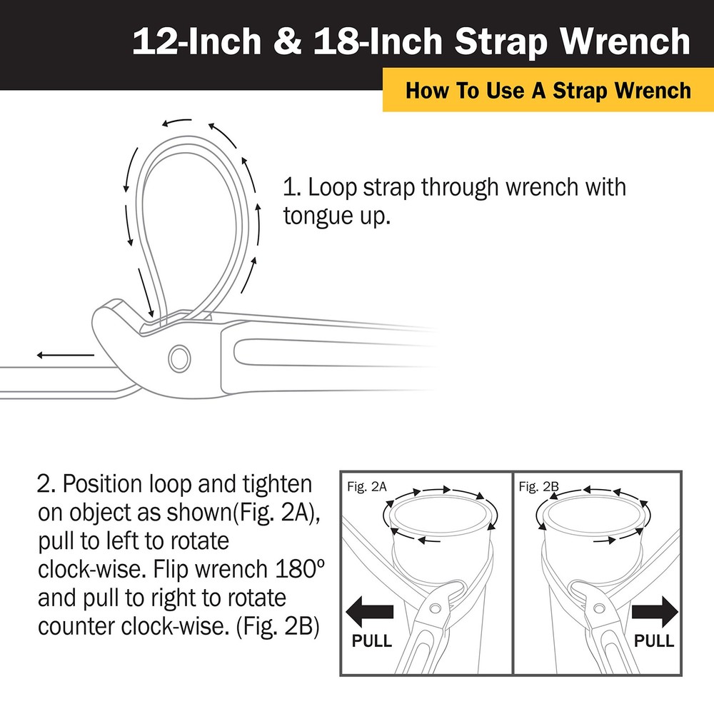 21315 12-Inch Strap Wrench, 12" Handle