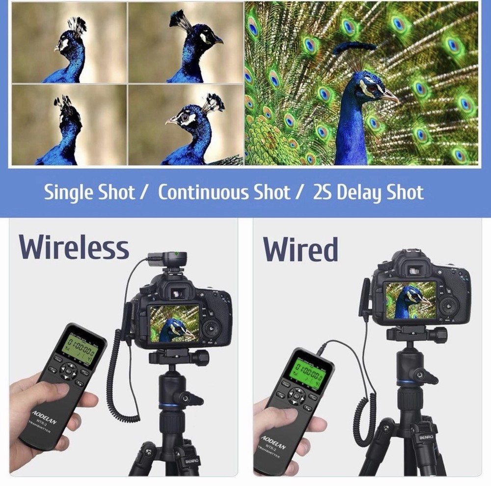 Wireless Camera Remote Timer Intervalometer For Canon EOSR RP R6 Ra 90D 250D