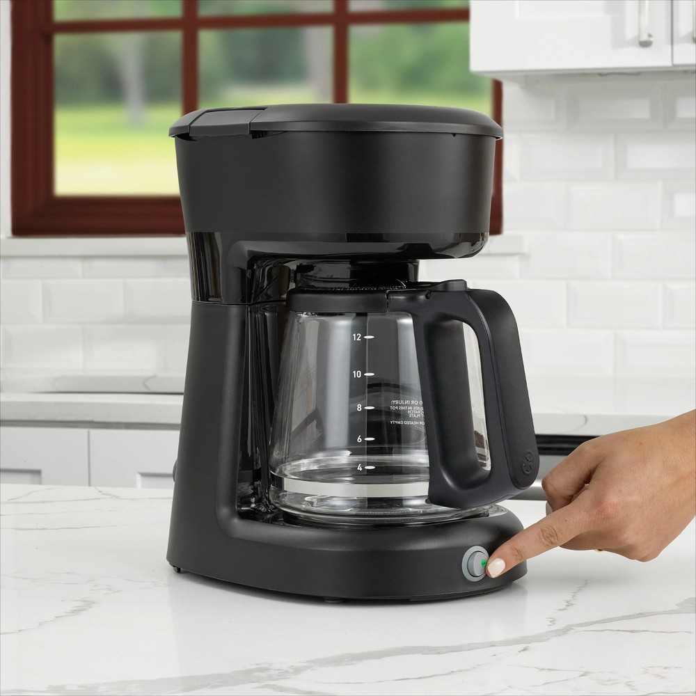 12-Cup Switch Coffee Maker, Compact Drip Coffee Machine for Home & Office Use