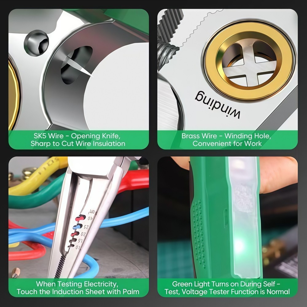 8In1 Wire Stripper Twister for Cutting and Pulling Wires, Cable Scissors,Voltage