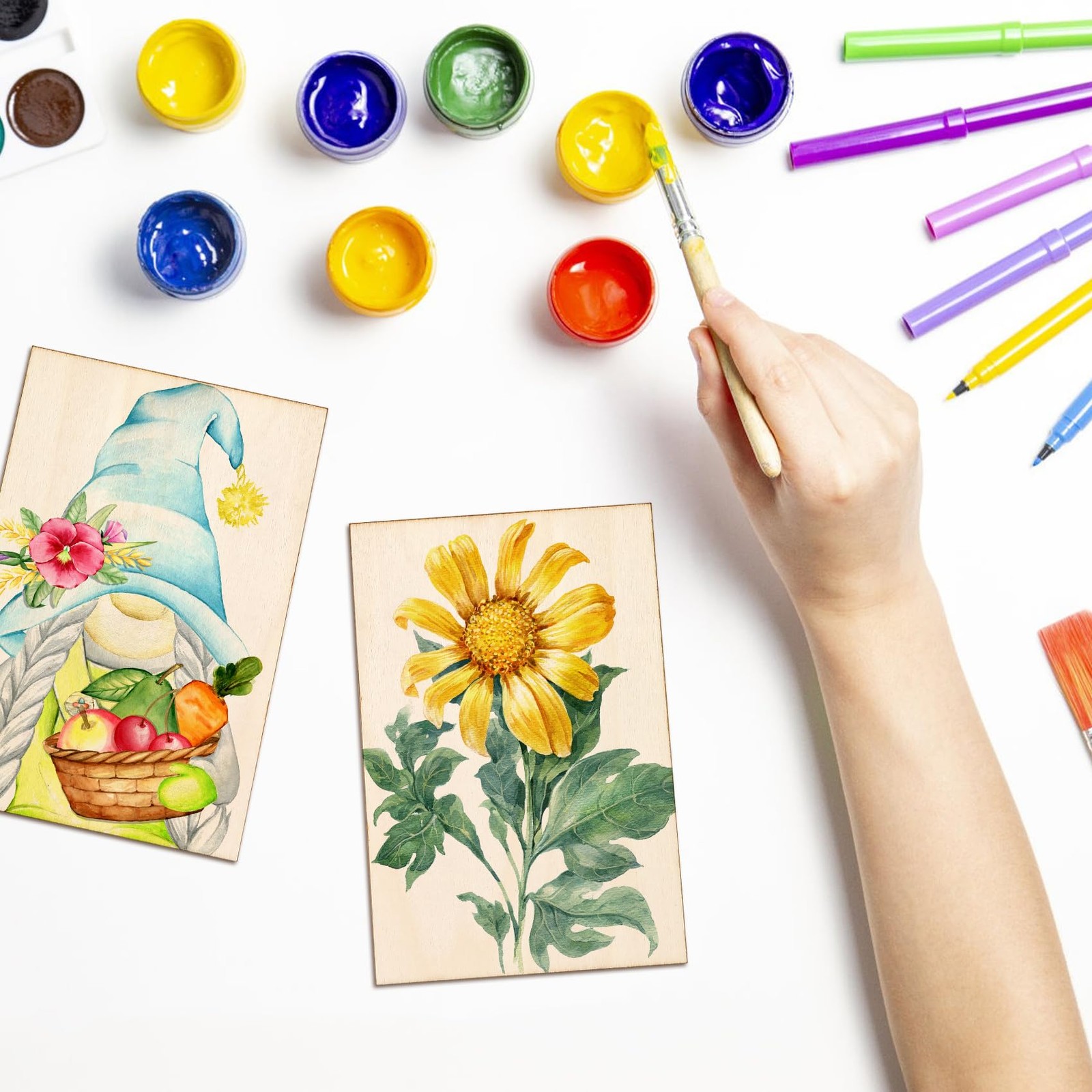 Blisstime 15PCS 4x6 Inch Wood Squares Unfinished 15Pcs, wooden