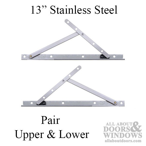 Truth 14.97 Maxim 13" Casement Window Hinge Kit - Upper & Lower Pair