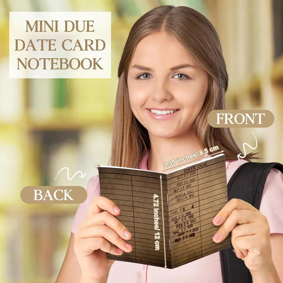 50 Pcs Book Lover Gifts Library Card Notebook Journals Bulk Small Notepad Lined