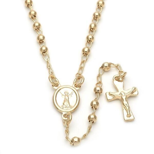 Beautiful Divino Niño Rosary Necklace - 18K Gold Layered - 18"