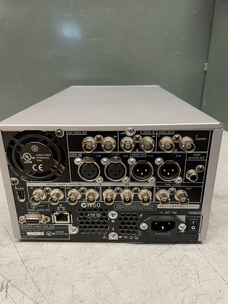Sony PDW-1500 XDCAM Disc Sd Compact Deck Professional Recorder Player