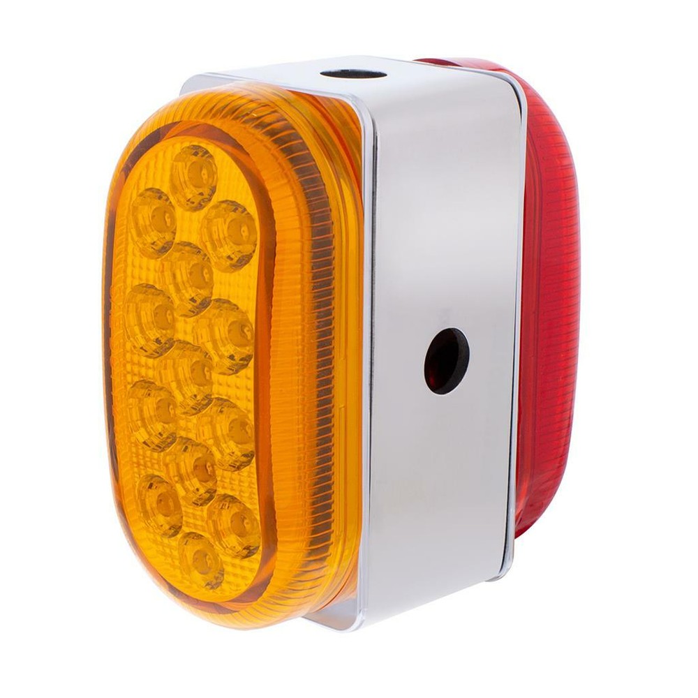 Double Face Mirror Light Bracket with 13 LED Dual Function Lights - Amber & Red