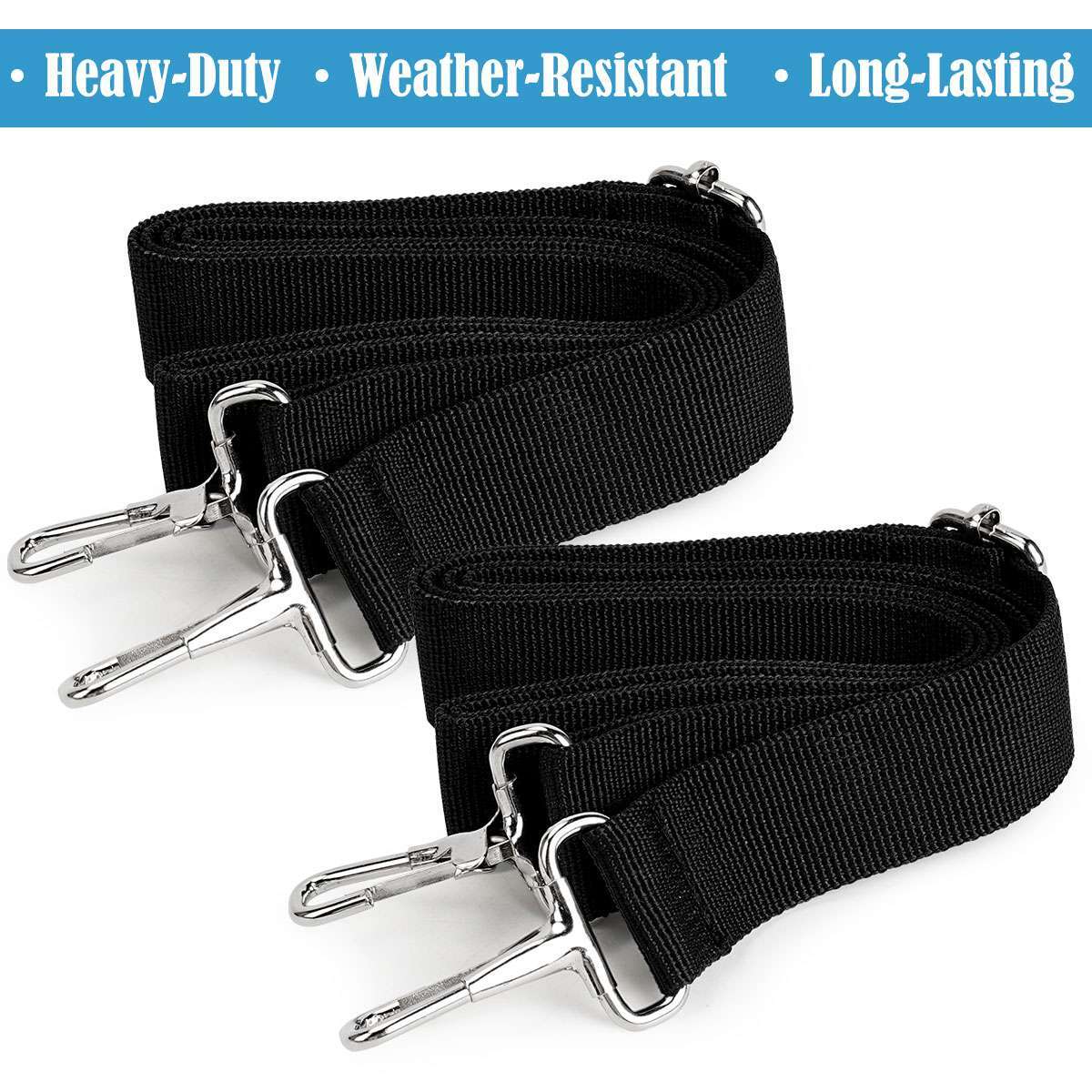 2x Adjustable for Bimini Boat Top Straps Loops & Snap Hook Stainless Steel
