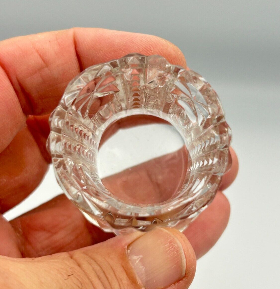 Cut Clear Glass Flared Top 2" Toothpick Holder