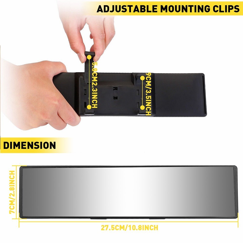 Car Interior Rear View Mirror Clear View Wide Angle Rear View Panoramic Mirror*