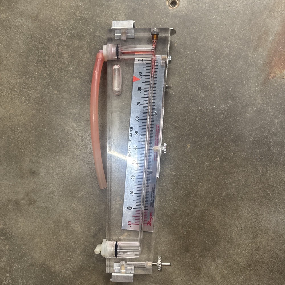 DWYER INSTRUMENTS 100.5 SOLID PLASTIC PORTABLE MANOMETER GAUGE - 1" H2O SCALE