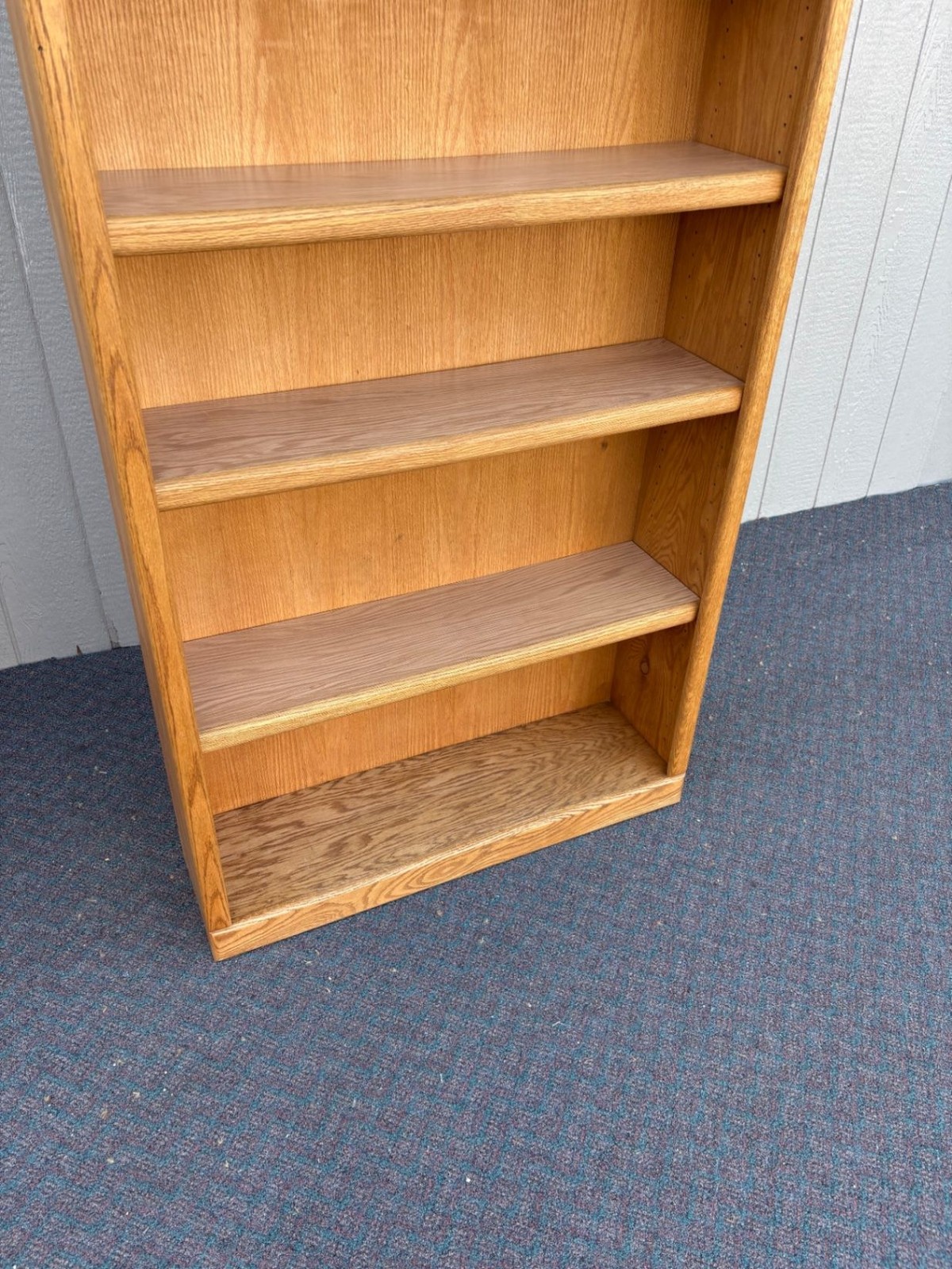 67556 Tall Oak Bookcase with Adjustable Shelves, Classic Design