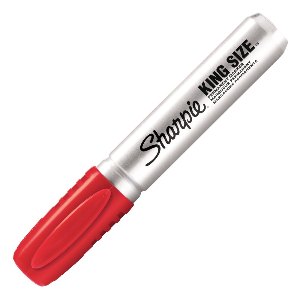 15102 Sharpie King Size Permanent Marker, Chisel Tip, Red Ink, 1 Each