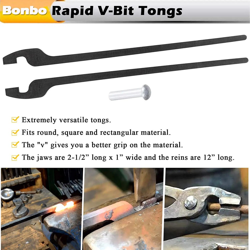 DIY Rapid Blacksmith Tongs Bundle Set With Rivet For Blacksmithing Forging Forge