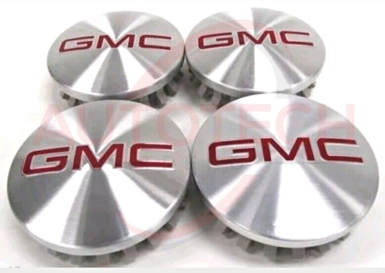 4pcs GMC Brushed Aluminum wheel Center Caps 22837060 83mm 3.25" Sierra Yukon