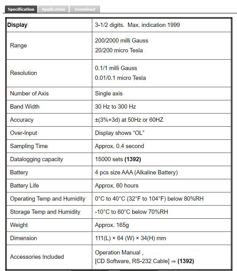 1PC Tester ElectroMagnetic Field Tester Hold Function # TES-1390