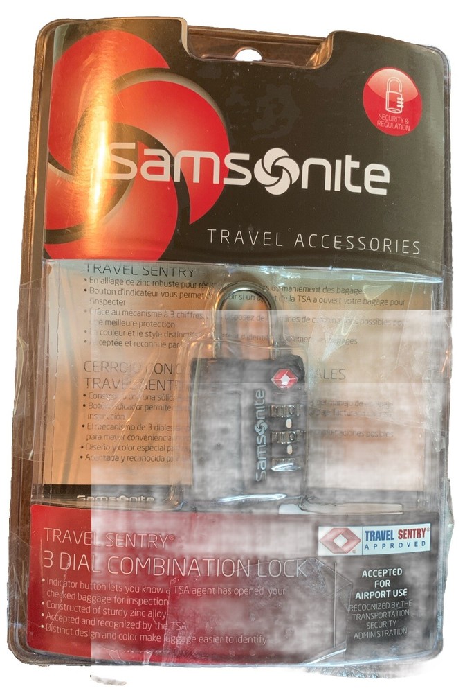 Samsonite Travel Sentry 3 Dial Combination Lock Accepted For Airport Use