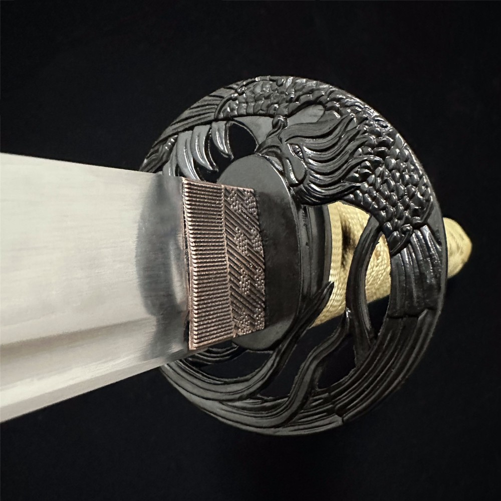 Japanese Style Katana with Tan Wrap Display Sword Unsharpened