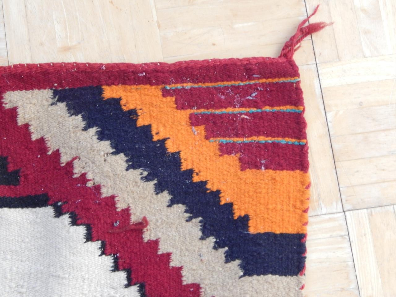 ANTIQUE NAVAJO INDIAN 3RD PHASE CHIEF'S BLANKET - CLEAN + NICE 49X65" +/-