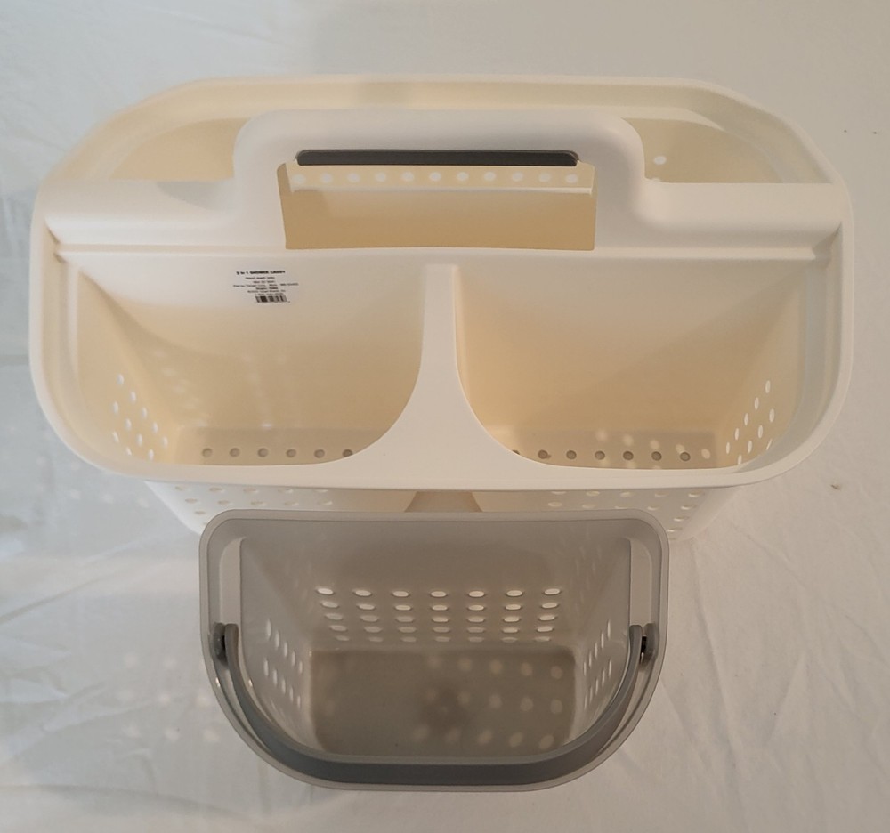 Room Essentials 2-in-1 Shower Caddy for Dorm Beige Polypropylene