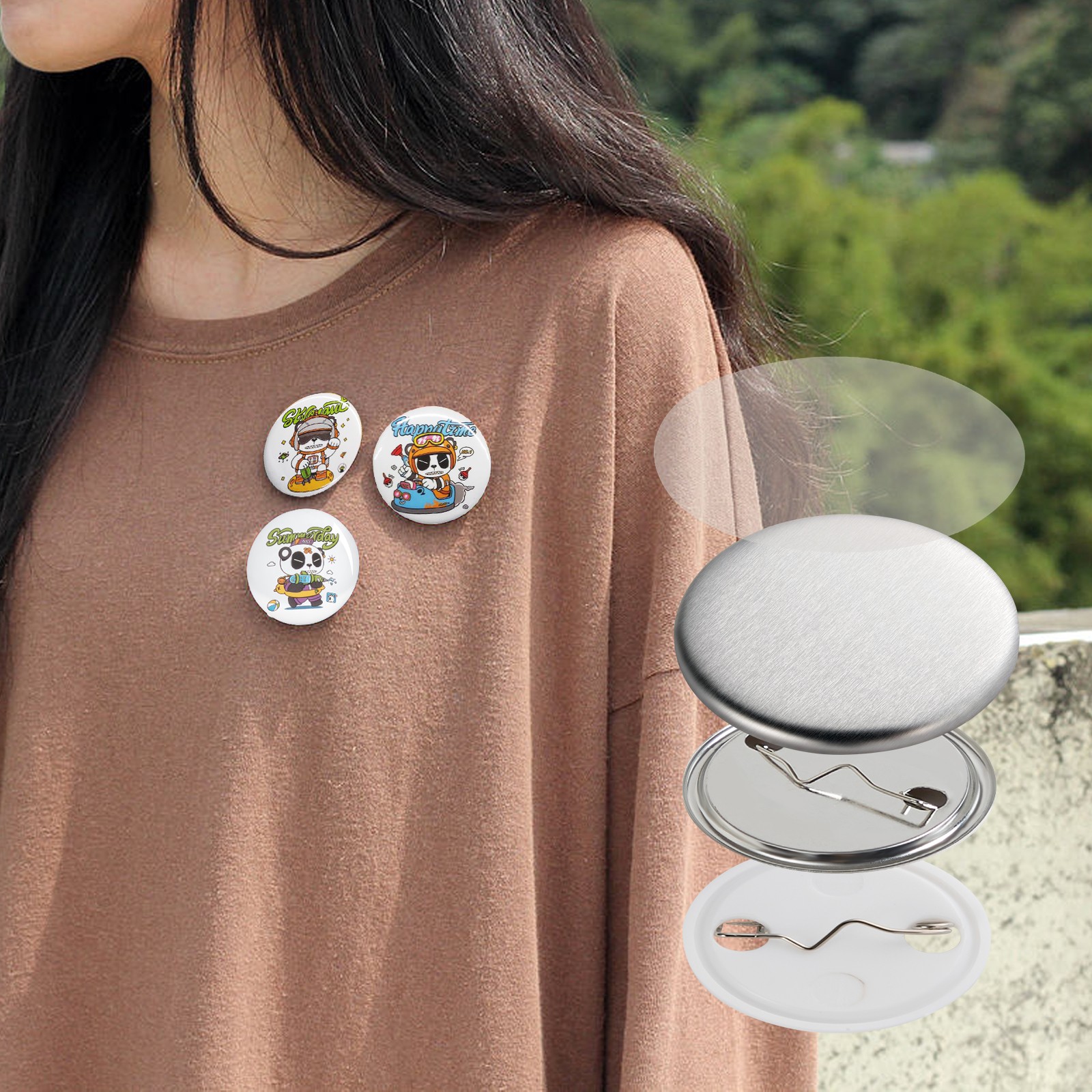 VEVOR 1.25" 32mm Button Badge Parts Supplies 500 Sets Maker Machine NOT Included