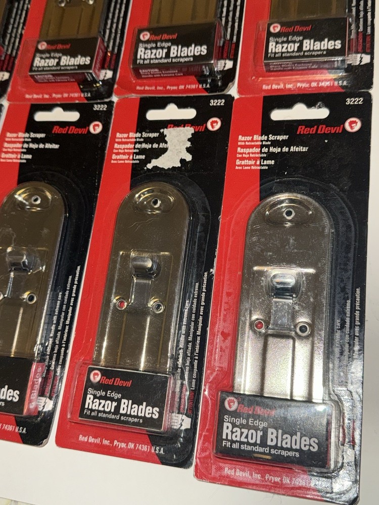 (10) RED DEVIL Razor Blade Scraper tool lot -each Includes 5 Razor Blades