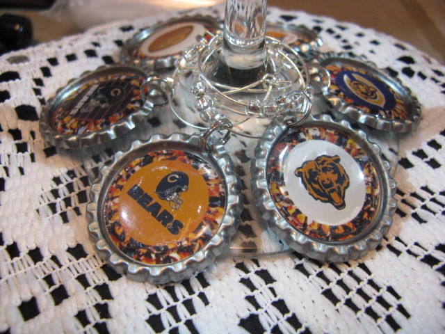 1" Bottle Cap Image Wine Charms ~ Handcrafted ~ **Gift Idea ~ Bears
