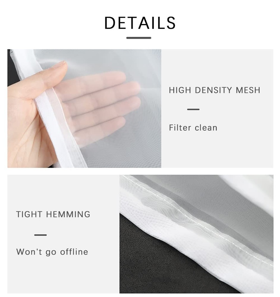 4 PCS Large Fine Mesh Nylon Strainer with Handle Cheese Cloth for Straining