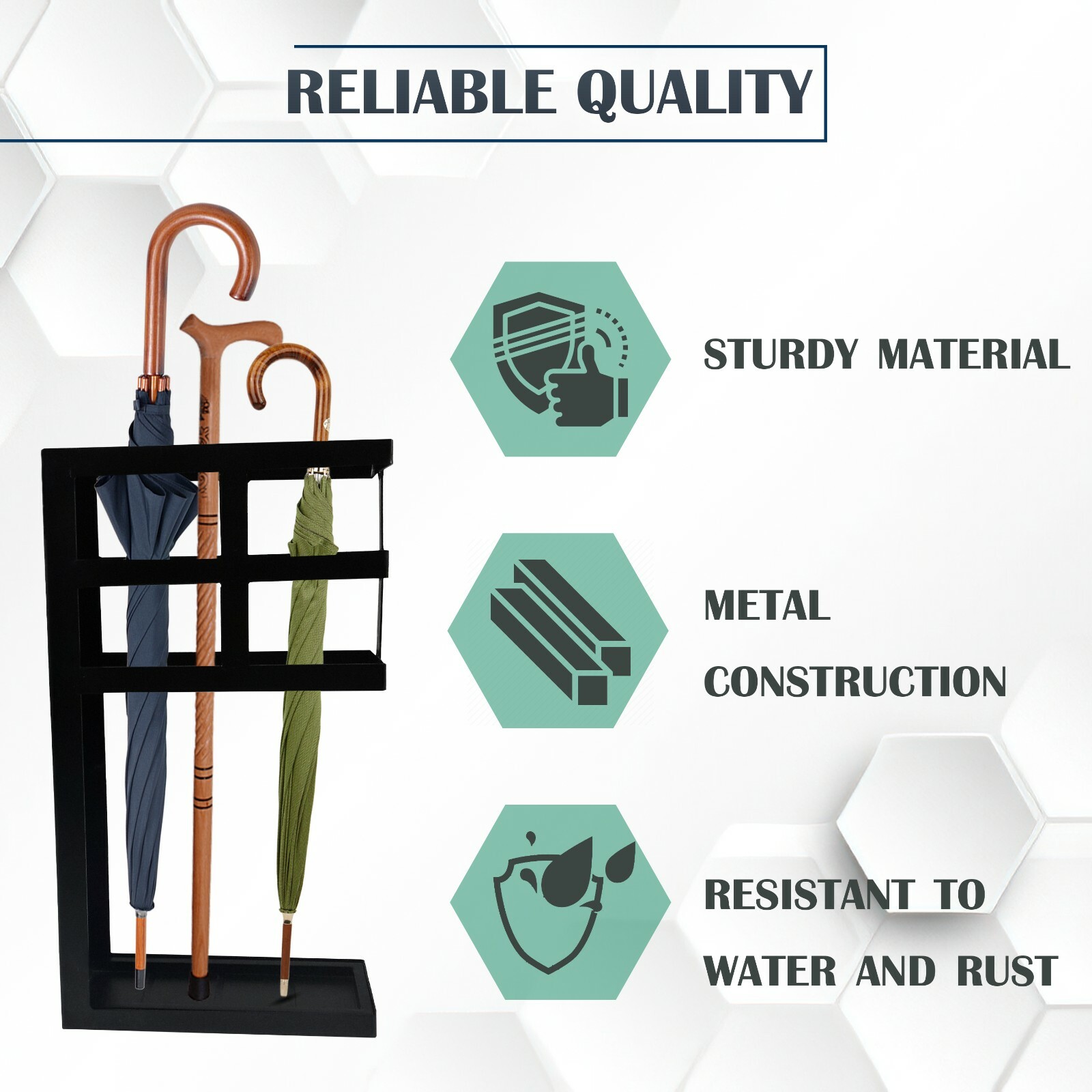 Freestanding Umbrella Holder with Removable Bottom Tray- Umbrella Stand Rack