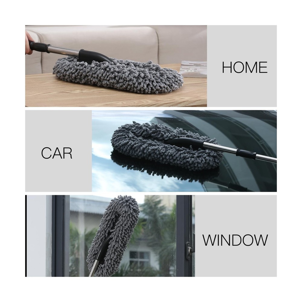 IPELY 3 Pack Large Microfiber Car Duster Exterior Scratch Free with Extendabl...