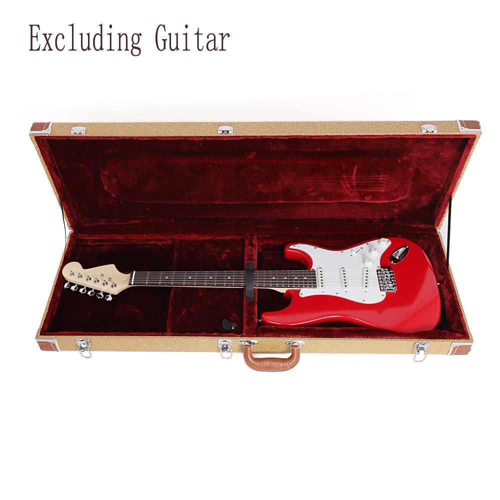 Glarry High Grade Flat ST Electric Guitar Square Hard Shell Case with Lock