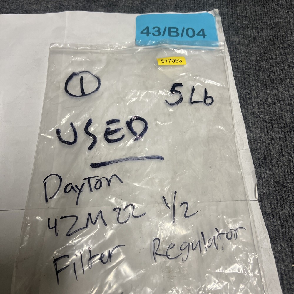 Dayton 4ZM22 1/2" Filter Regulator Used