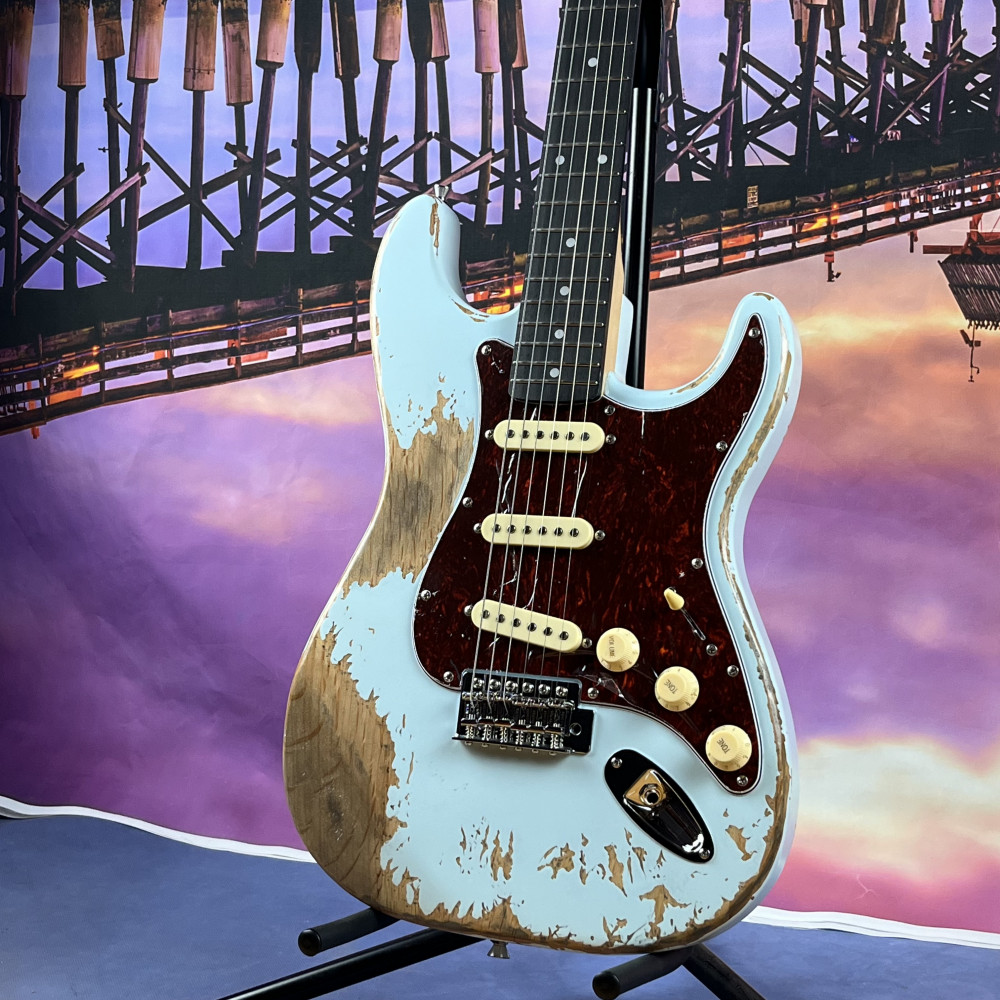 Blue Handed Heavy Relics Aged Electric Guitar Rosewood Fingerboard in stock