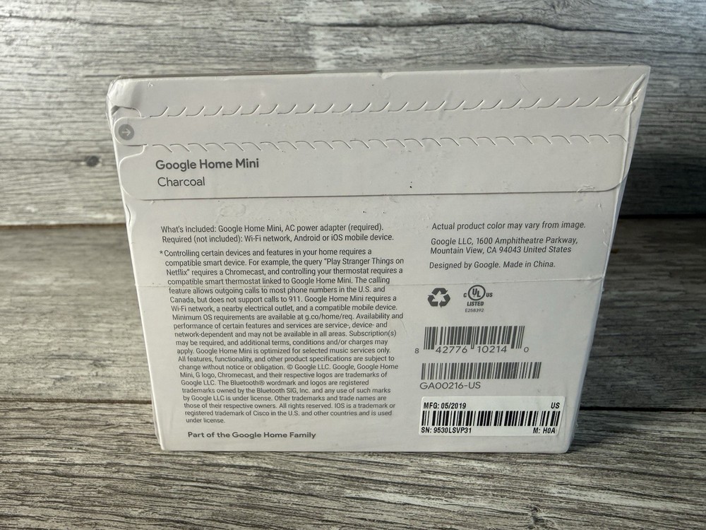 Google Home Mini Smart Speaker Assistant - Gray- NEW/SEALED