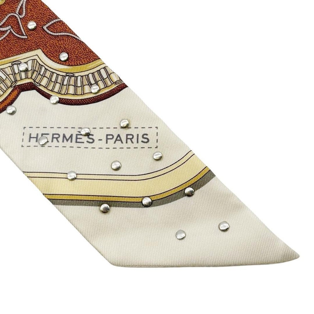 HERMES Scarf Twilly Gran Apala with Studs 5M44