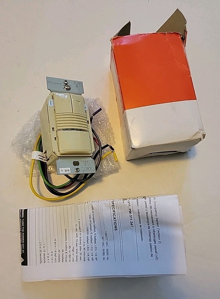 Legrand Wattstopper PW-311 Wall Switch Occupancy Sensor Ivory 120/277V