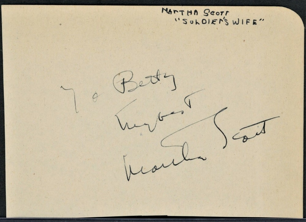 Vintage MARTHA SCOTT Autograph