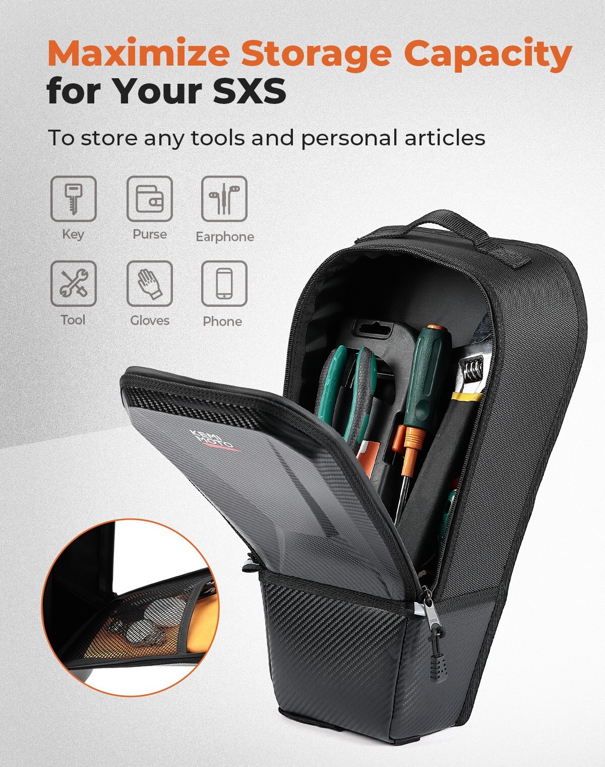 UTV Center Seat Console Storage Bag Shoulder Bag for Can-Am Maverick R 2024-2025