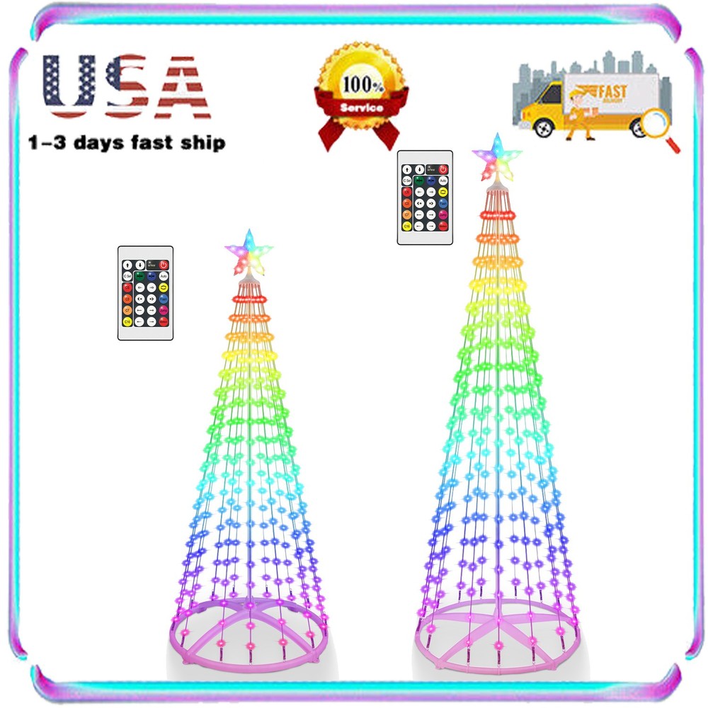 Christmas Cone Tree Lights with LED Lights &  Topper Remote & APP Control
