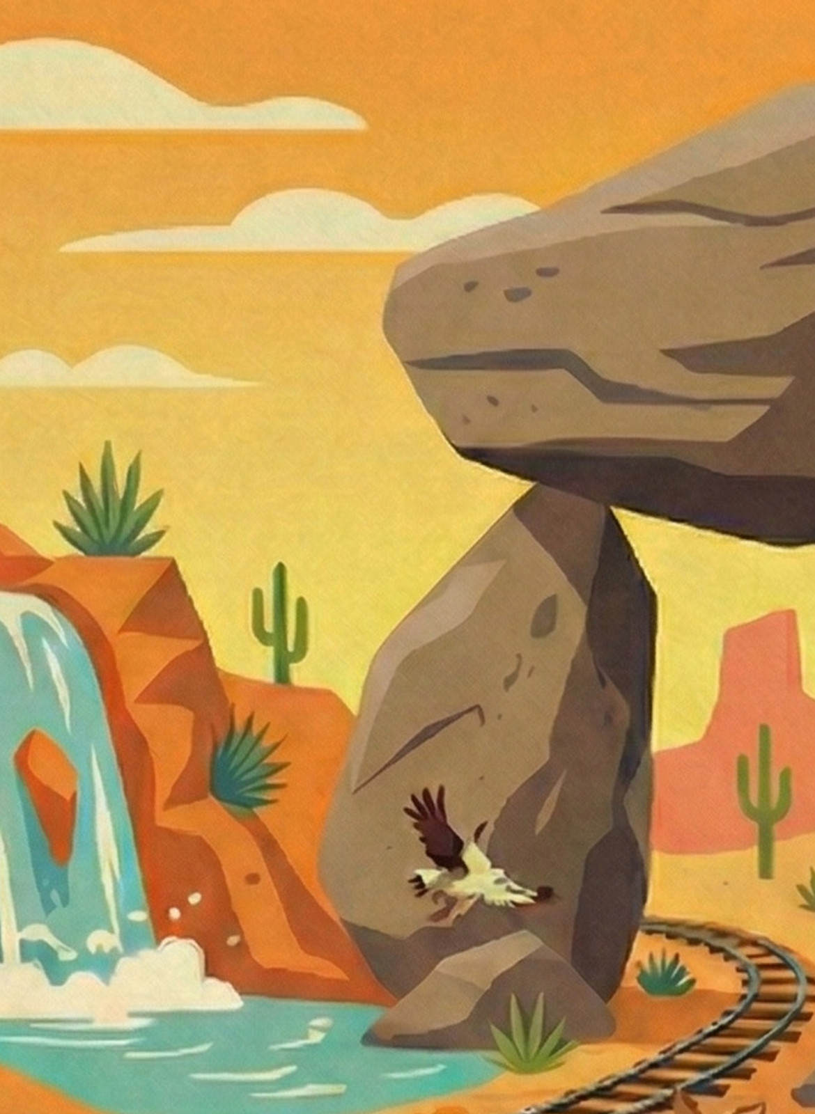 Mine Train Retro Glossy Poster 13x19 Frontier Train Wall Art Print