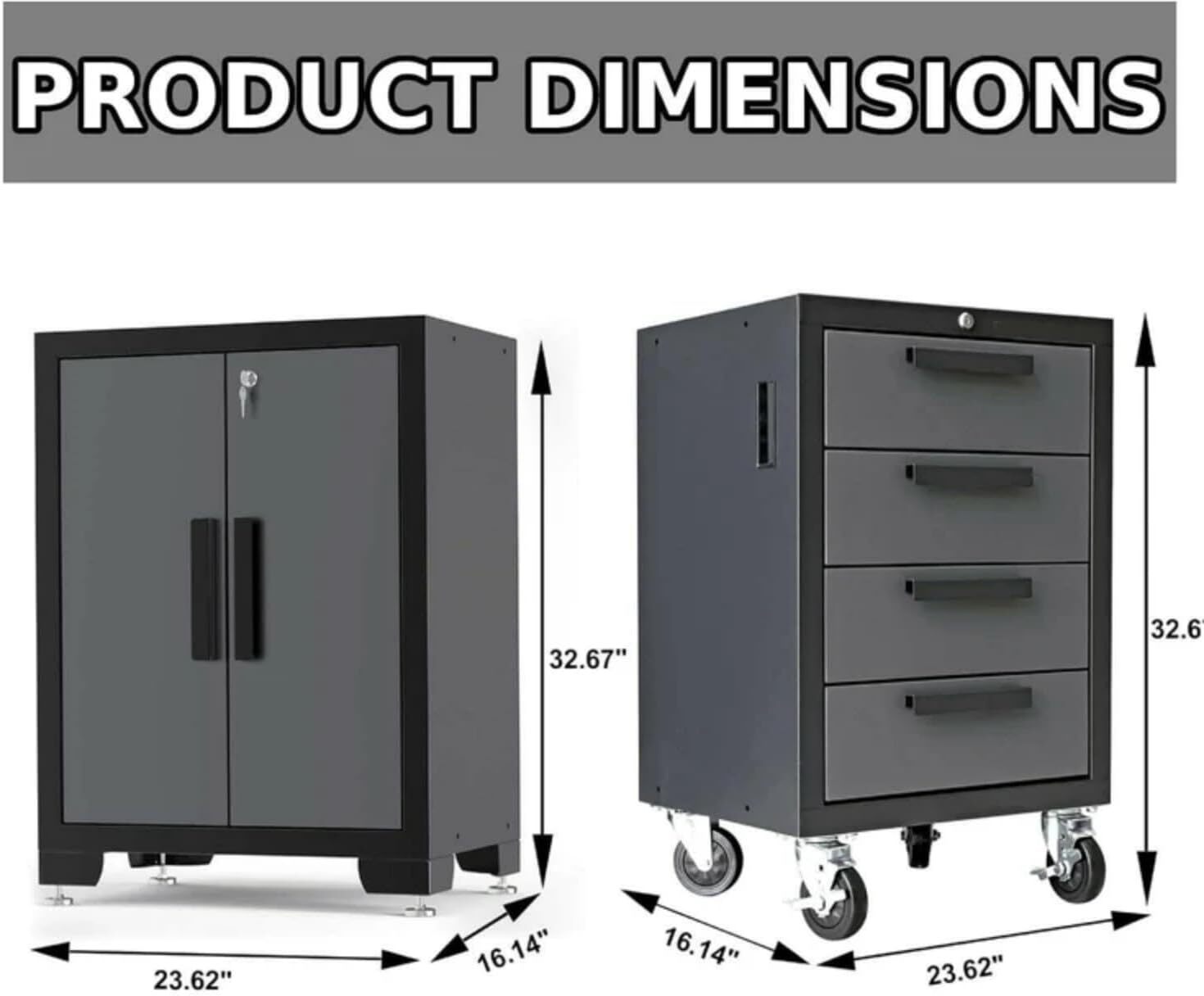 Garage Storage Cabinet System 12 Pcs Garage Workshop Set W/Steel Cabinet Drawers