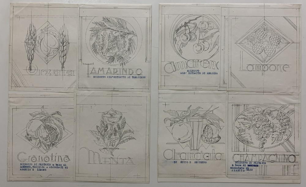 8x VINTAGE Print Proof SYRUP LABELS
