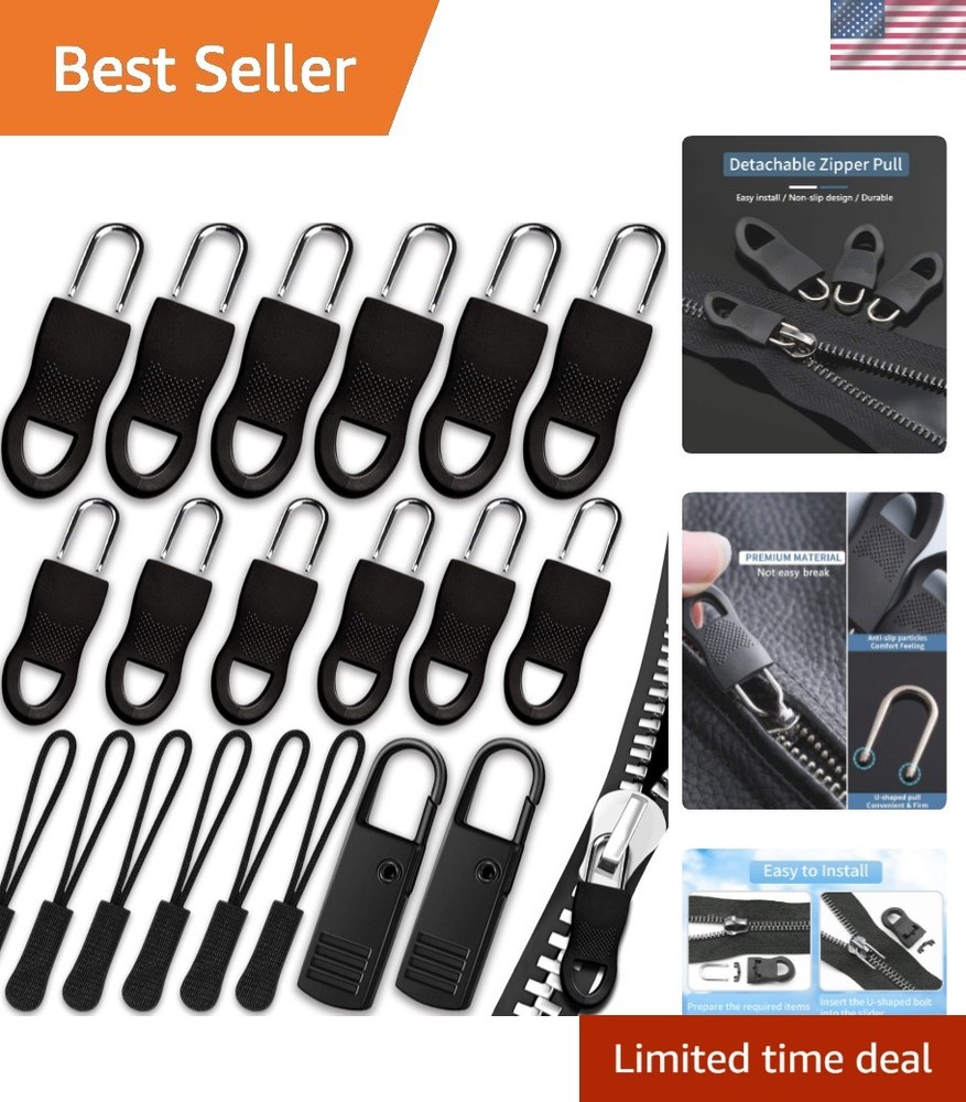 Zipper Pull, Universal Zipper Pull Replacement, Broken Replacement Zippers Pu...