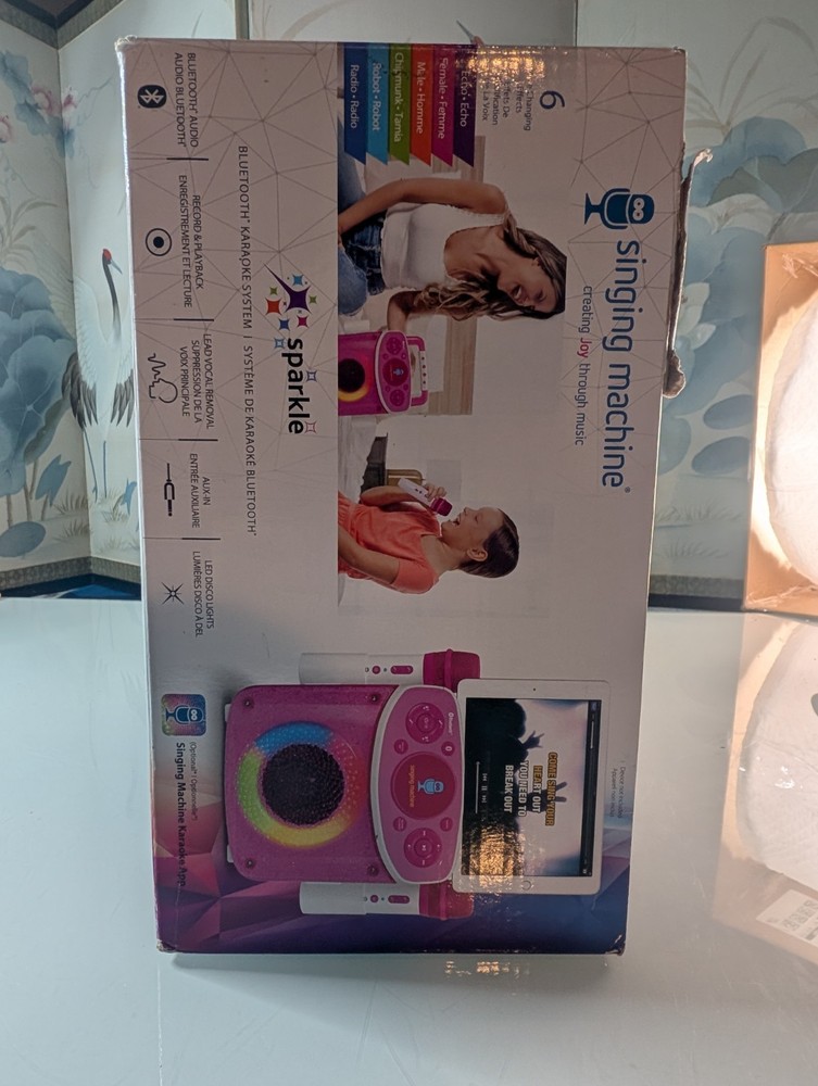 Singing Machine SML294P Bluetooth Karaoke System - 2 Wireless Mics - LED Lights