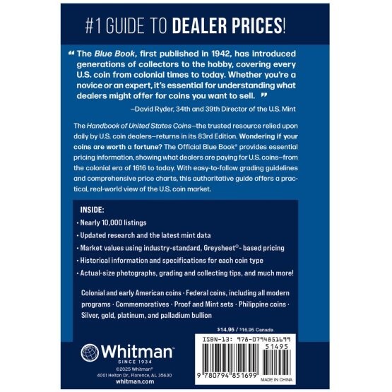 2026 Red Book Price Guide, Spiral and 2026 Blue Book, Handbook of U.S. Coins