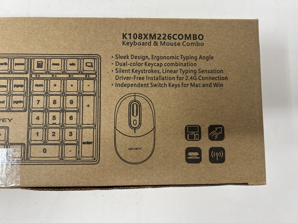 Wireless Bluetooth Keyboard & Mouse for Mac & PC Multi-Device Battery Powered WH