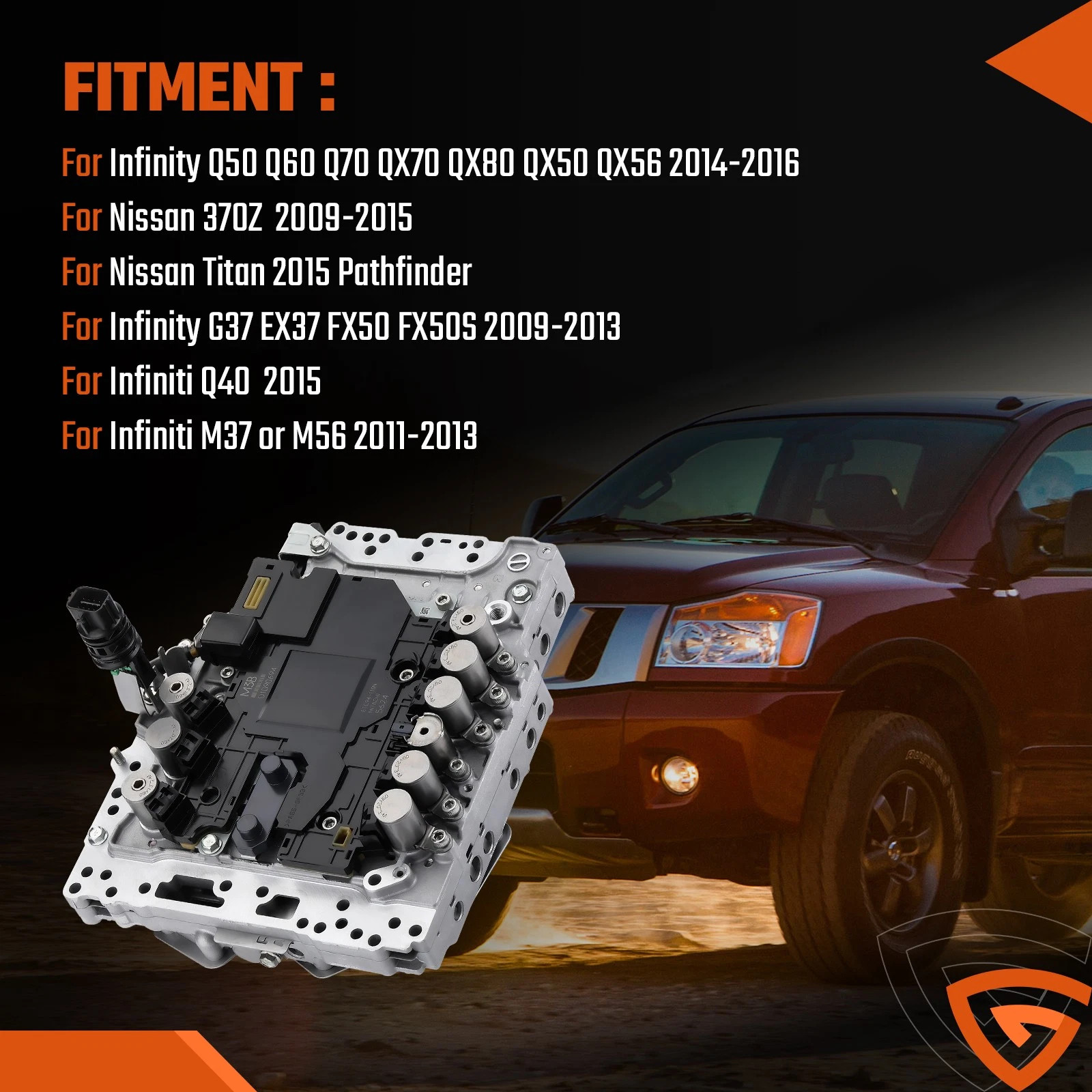 2014-2019 Infinity Q50 Q60 3.7L Valve Body TCM 31705-X132B RE7R01A Programmed