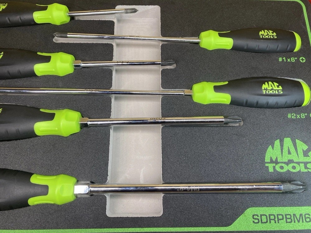 Mac Tools Philips Screwdriver Set SDRPBM6FNG Neon Green