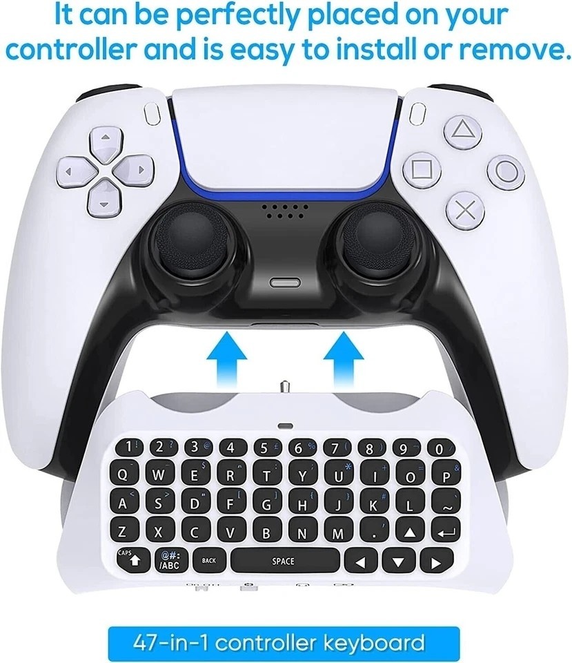 3.5mm Wireless Keyboard Bluetooth 3.0 Controller Chat Pad for Sony PS5 Gamepad
