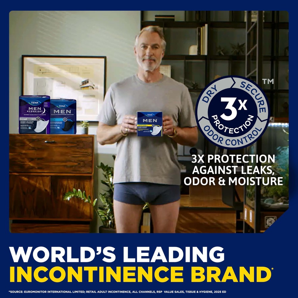 Tena Men Light Incontinence Protective Shield for Men, Bladder Control, Discrete