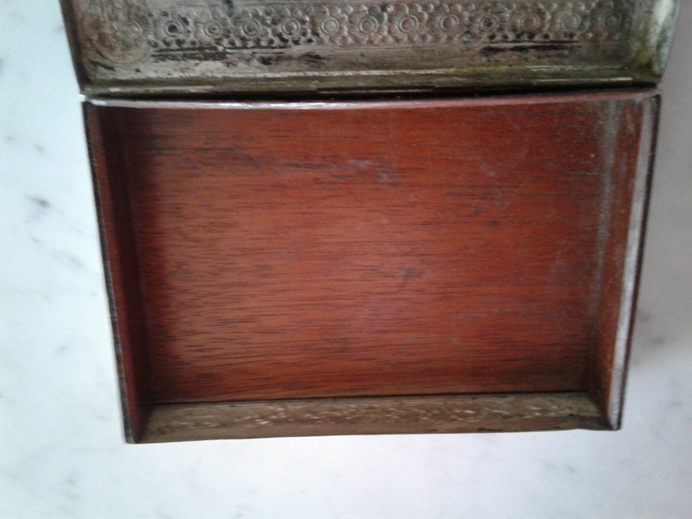 Antique Engraved Repousse Cambodian? Dancer Solid 900 Silver Box - Beautiful!